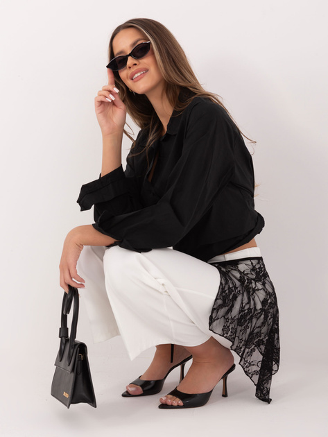 Czarna damska koszula z długim rękawem