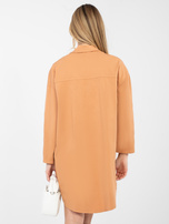 Ceglasta rozpinana sukienka szmizjerka RUE PARIS 