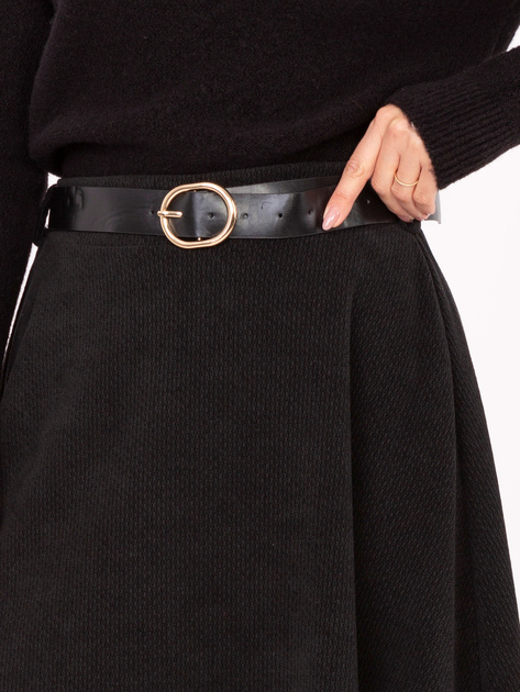 Czarna spódnica o prążkowanej fakturze RUE PARIS