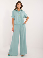 Hurtownia Miętowy dwuczęściowy komplet letni z wiskozy