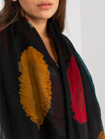 Hurtownia Czarna damska chusta komin z printami 