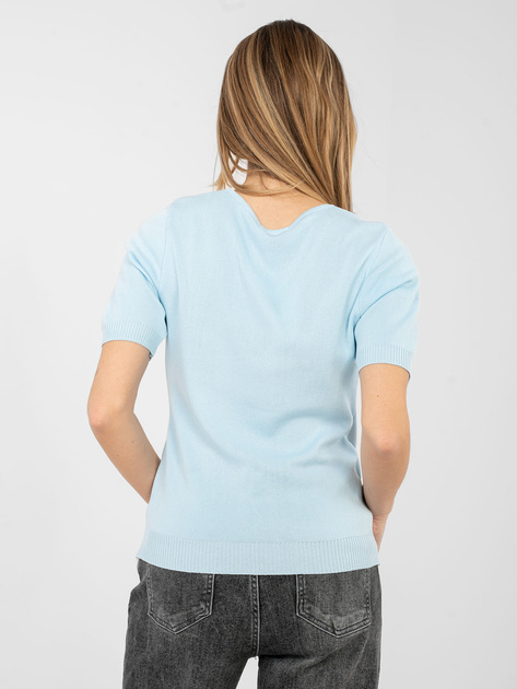 Jasnoniebieski sweter w jednolitym kolorze