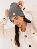 Hurt Ciemnoszara damska czapka zimowa RUE PARIS