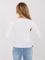 Ecru dopasowana bluzka basic z bawełny