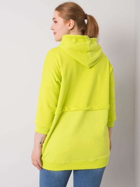 Limonkowa bluza plus size z kieszenią Gioia