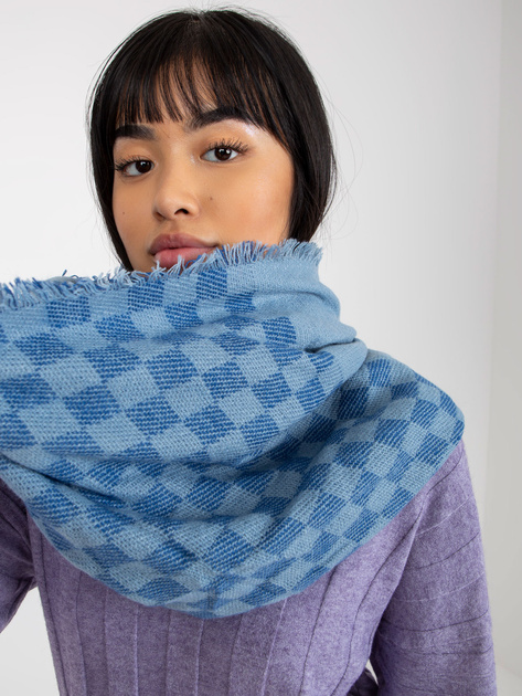 Hurtownia Niebieski damski komin zimowy z wełną