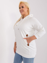 Hurtownia Ecru dresowa bluza plus size z kapturem