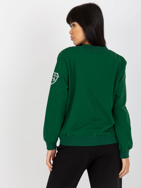 Hurt Ciemnozielona damska bluza bomberka z pikowaniem RUE PARIS