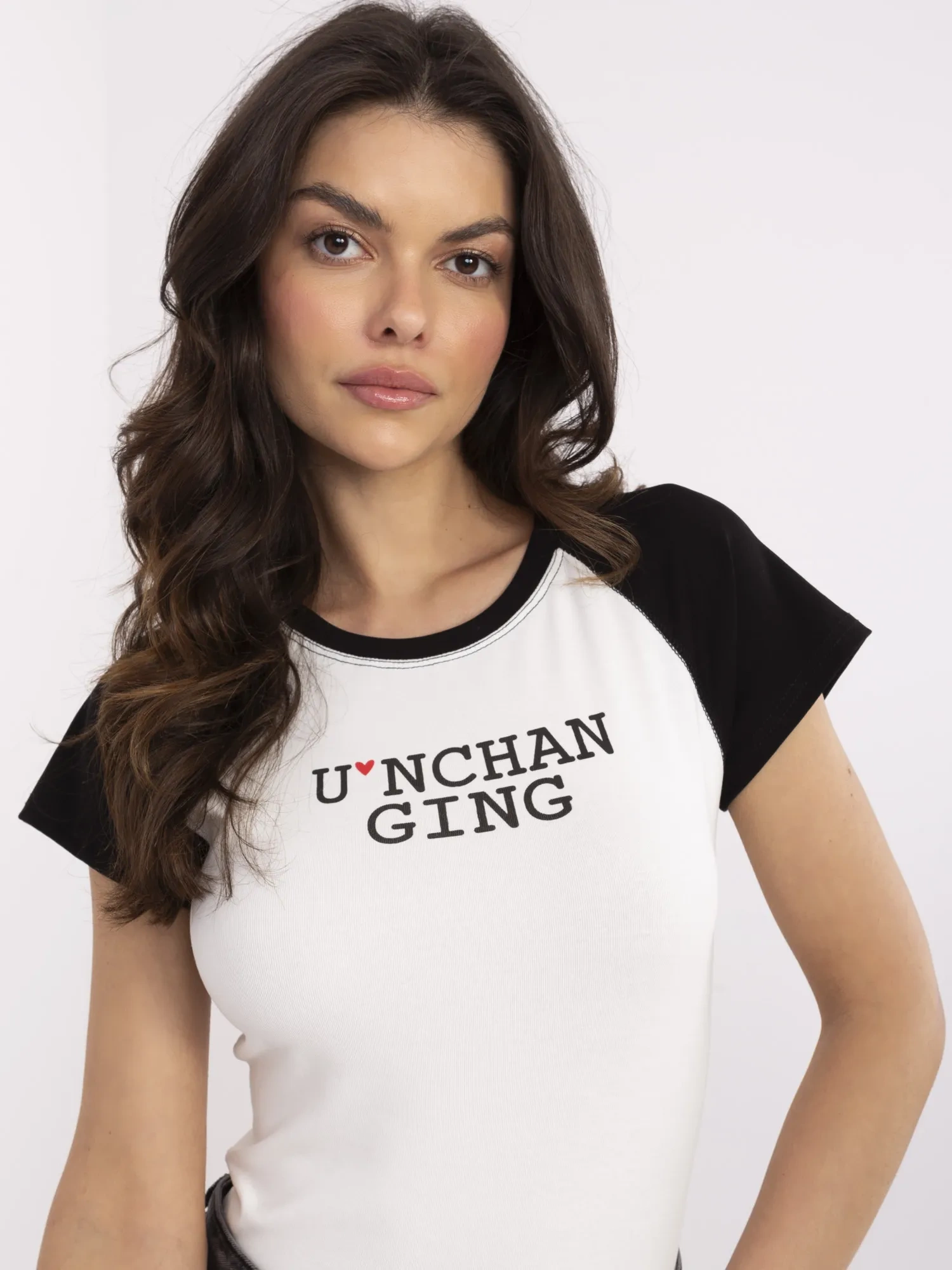 T-shirt biało-czarny