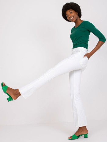 Ciemnozielona bluzka basic z bawełny Mona