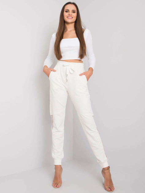 Ecru bawełniane spodnie dresowe Susan