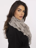 Ciemnobeżowa chusta z marszczeniem