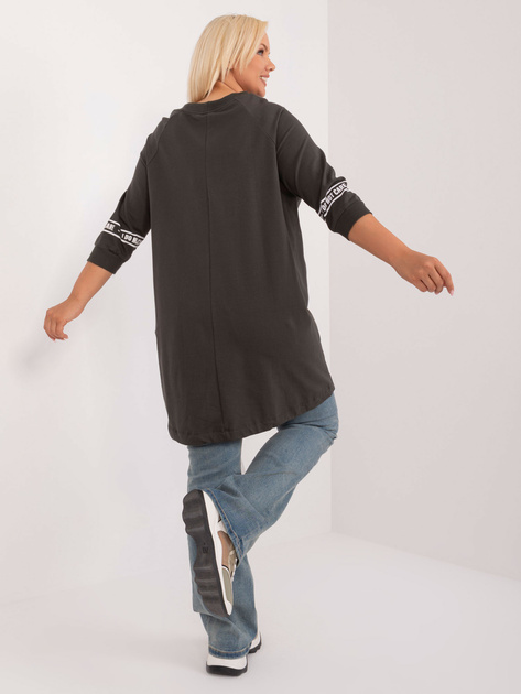 Hurt Ciemna khaki damska bluzka plus size o asymetrycznym kroju