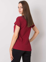 Bordowy t-shirt z napisem Emille