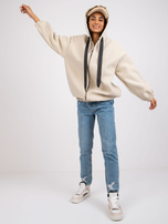 Beżowa bluza rozpinana z kapturem Sevilla