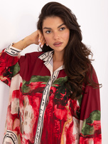 Bordowa asymetryczna koszula oversize RUE PARIS