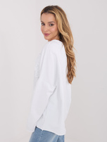 Biała damska bluzka oversize z bawełny