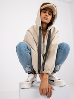 Beżowa bluza rozpinana z kapturem Sevilla