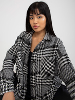 Hurt Czarno-biała ciepła koszula wierzchnia w pepitkę  