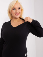 Hurt Czarna damska bluzka plus size z dekoltem V
