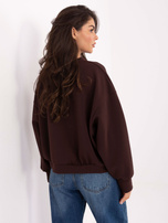 Ciemnobrązowa bluza oversize z napisem
