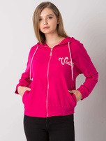 Fuksjowa rozpinana bluza z kapturem Diane