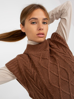 Hurt Brązowa kamizelka dzianinowa z warkoczami SUBLEVEL 