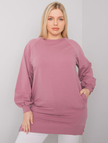 Brudnoróżowa gładka bluza plus size Toledo