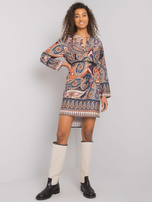 Ciemnoniebieska sukienka z printem Vancouver