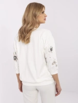 Hurt Ecru bawełniana bluzka z nadrukiem w kwiaty