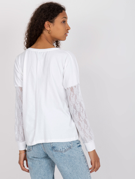Biała bluzka z koronkowymi rękawami Shantelle RUE PARIS