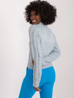 Hurt Miętowy damski sweter w warkocze MAYFLIES