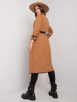 Camelowy płaszcz z paskiem Annis
