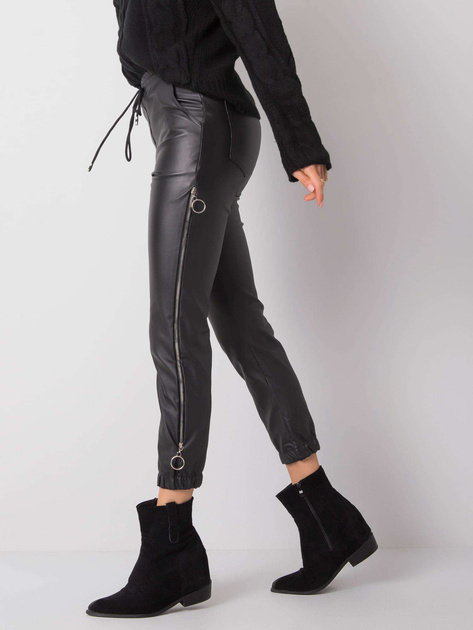 Czarne spodnie woskowane Jackie