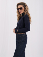 Granatowy damski sweter basic z golfem