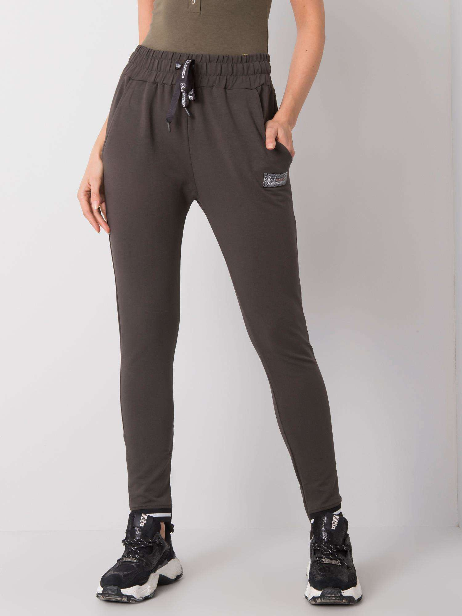 Ciemne khaki spodnie Luciana