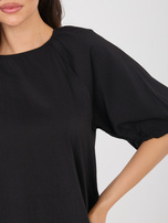 Czarna damska bluzka o luźnym kroju SUBLEVEL 