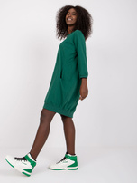 Ciemnozielona sukienka ze ściągaczem Salou