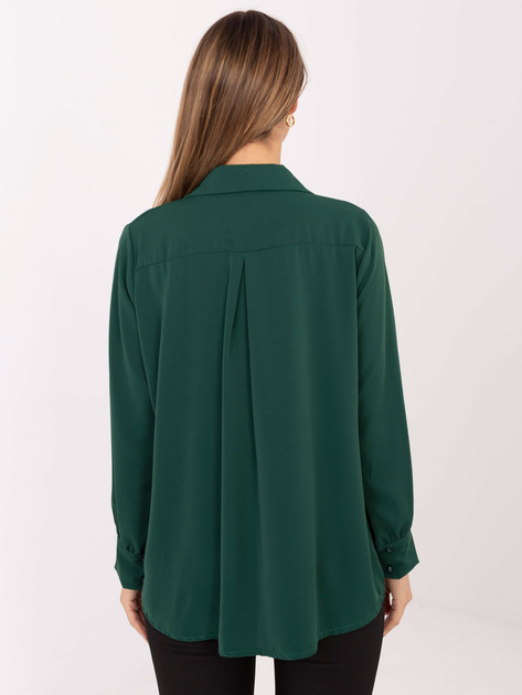 Ciemnozielona koszula z ozdobnymi guzikami