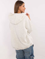 Hurt Jasnoszara melanżowa bluza kangurka z naszywką