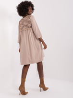 Hurt Dunkelbeige Baumwollkleid Jamelia RUE PARIS.