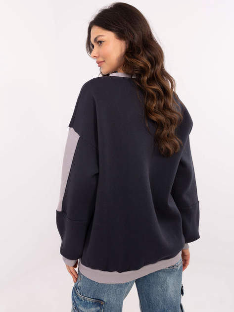 Hurtownia Granatowa bluza bez kaptura ze ściągaczami