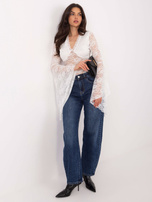 Biała krótka bluzka z koronki