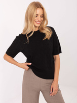 Czarny sweter z okrągłym dekoltem