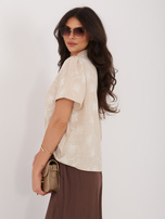 Beżowa damska bluzka w stylu chińskim