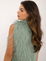 Hurtownia Pistacjowa kamizelka futrzana z podszewką