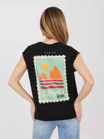 Czarny damski t-shirt bez rękawów SUBLEVEL 