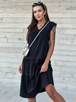 Wholesale Black Loose Dress with Ruffle MAYFLIES