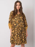Gelbes Kleid aus Viskose Earlene.