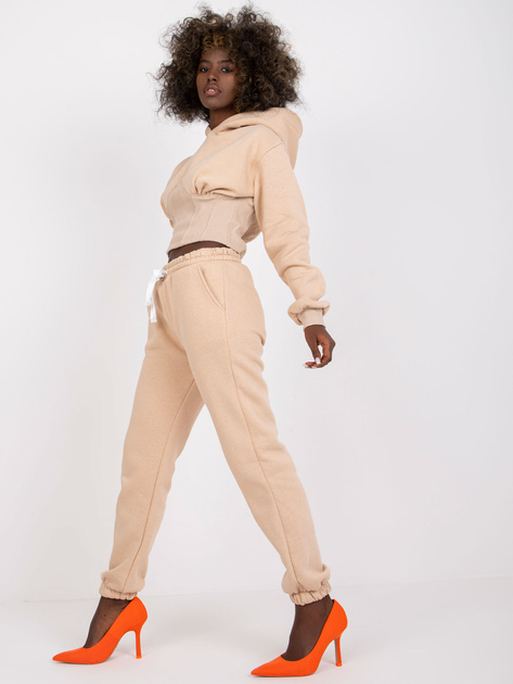 Beżowy komplet dresowy basic z bawełny Brunete